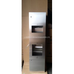 供应酒店娱乐场所高档不锈钢手纸箱嵌入式不锈钢组合柜垃圾桶