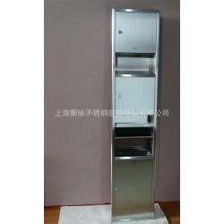 不锈钢组合柜带干手器  垃圾桶 擦手纸箱