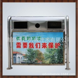 专业生产 市政不锈钢垃圾桶 双桶垃圾桶 户外环保分类垃圾桶