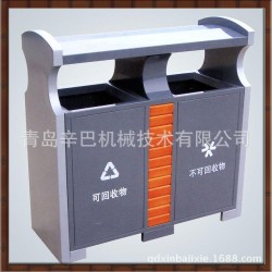 专业生产 市政不锈钢垃圾桶 双桶垃圾桶 户外环保分类垃圾桶