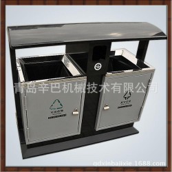 专业生产 市政不锈钢垃圾桶 双桶垃圾桶 户外环保分类垃圾桶