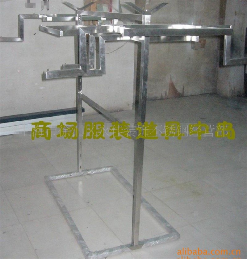 加工不锈钢商场服装道具 中岛 挂衣架