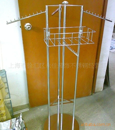 供应不锈钢商场服装道具 挂衣架 中岛 挂包架