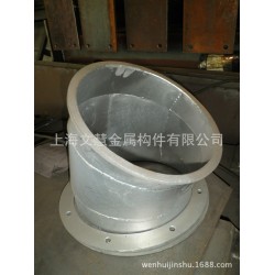 代加工-通风除尘排气直通变径管配件角度管镀锌板翻边法兰抱箍
