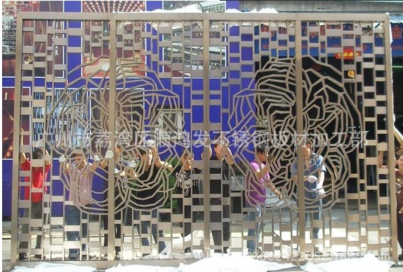 定做KTV不锈钢钛金屏风,酒店屏风,大堂屏风,家居镂空屏风