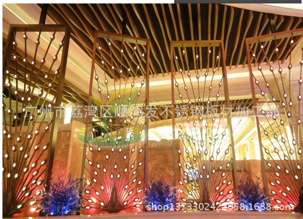 定做KTV不锈钢钛金屏风,酒店屏风,大堂屏风,家居镂空屏风