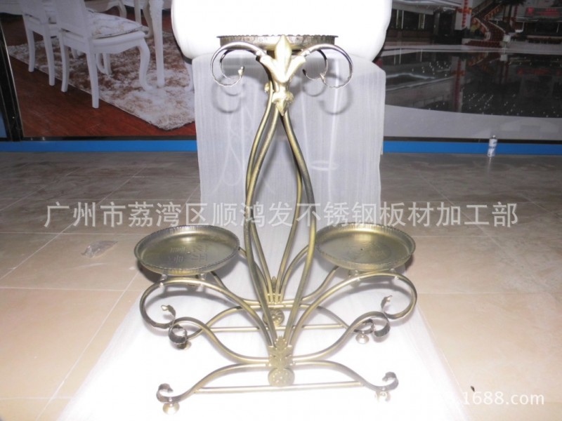 定做酒店花盆架,家居铁艺花架,商场中三层摆花架,办公室花架