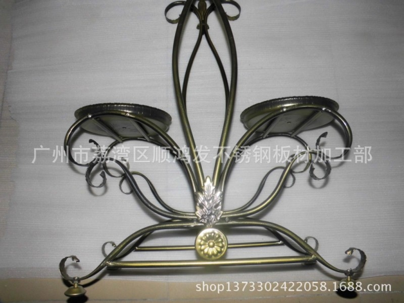 定做酒店花盆架,家居铁艺花架,商场中三层摆花架,办公室花架