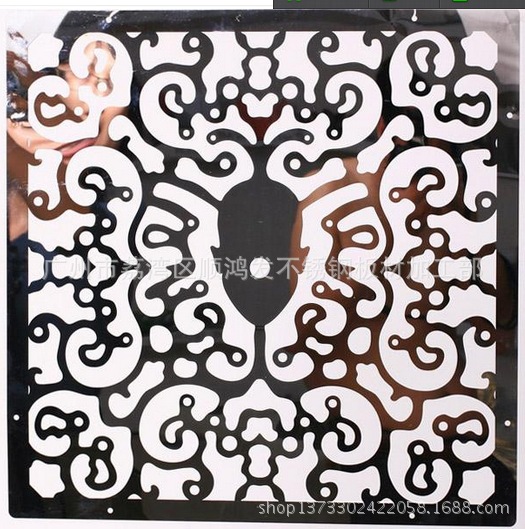 定做钛金镂空屏风,激光切割屏风,电镀不锈钢屏风