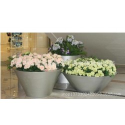 定做酒店 市政潭形不锈钢花盆商场不锈钢花瓶广场小区不锈钢花坛
