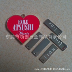 定制 滴胶抹油合金吊坠 不锈钢刻字小吊咀
