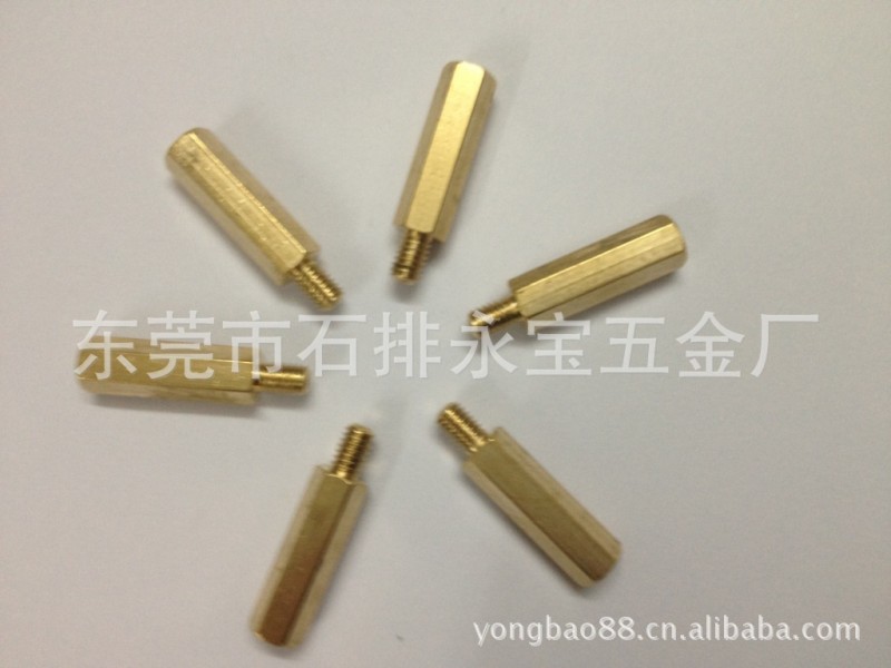 M3铜柱 单头六角铜螺柱 阴阳隔离柱 M3*5/6/8/10/12-40+6欢迎定制