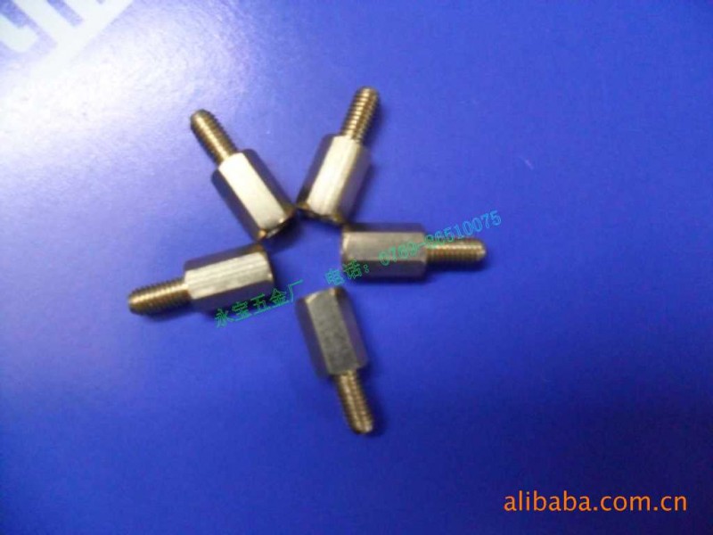 M3六角铜柱 六角单头铜螺柱 主板隔离柱 M3X5-60+6