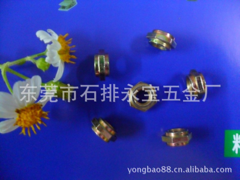 供应M6镀彩锌塑胶装嵌六角螺母
