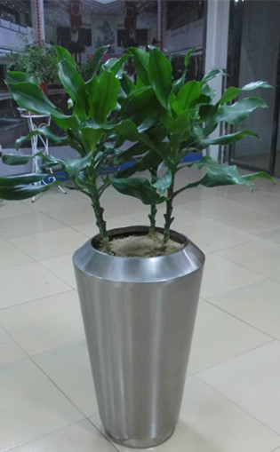 酒店大堂不锈钢摆件花盆花瓶家居企业工艺品