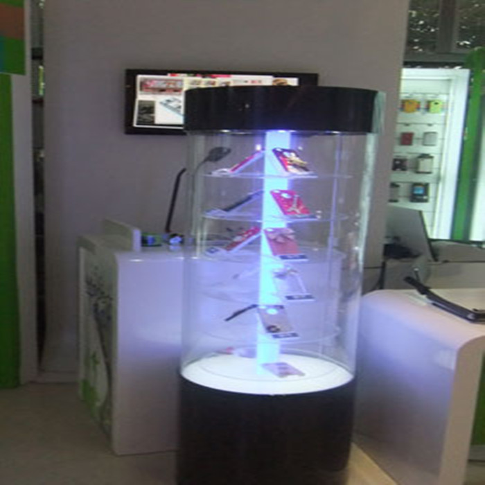 厂家出售外观优美结构牢固内置旋转圆筒有机玻璃亚克力展示架