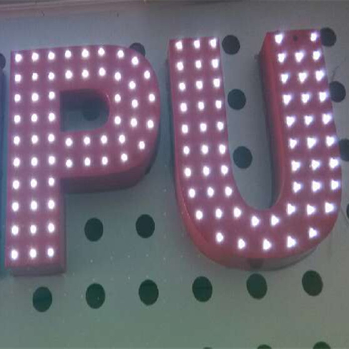 上海厂家生产销售导光性强LED不锈钢外打光点发光字