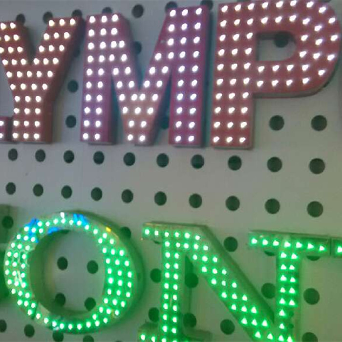 上海厂家生产销售导光性强LED不锈钢外打光点发光字