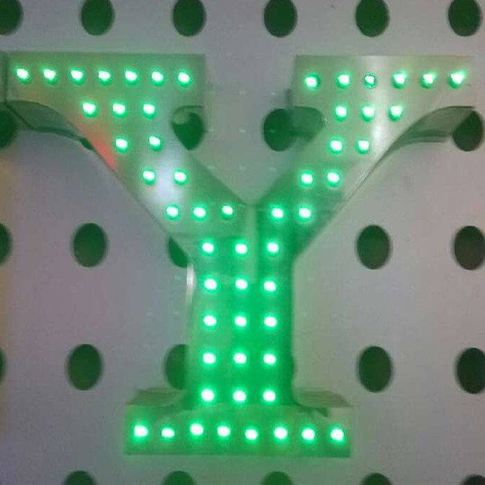 上海厂家生产销售导光性强LED不锈钢外打光点发光字