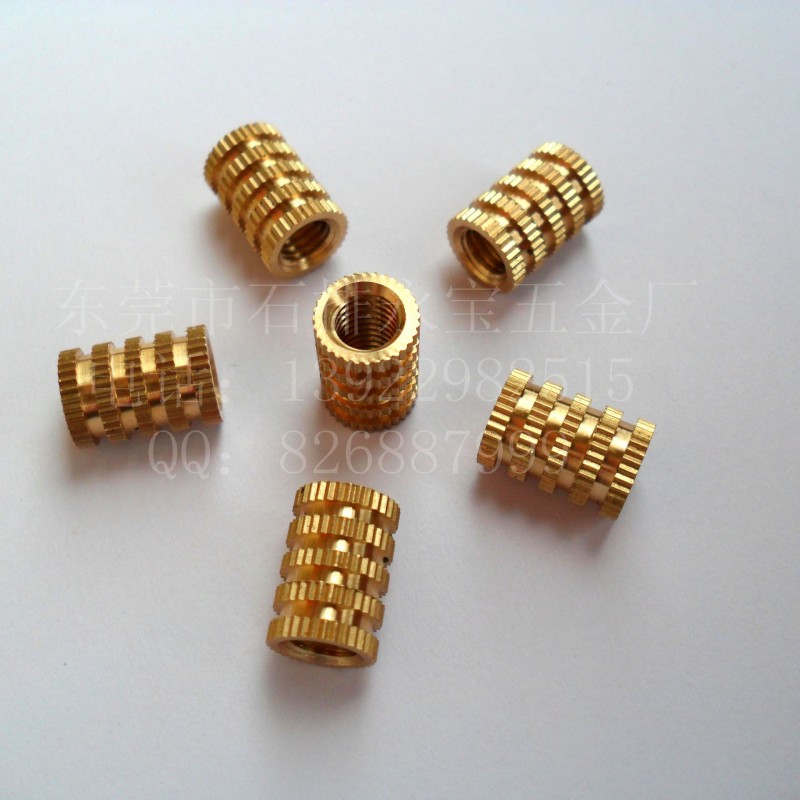 现货供应直花铜螺母 9*13*M6铜镶件 铜螺母