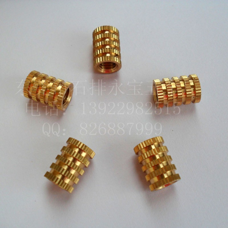 现货供应直花铜螺母 9*13*M6铜镶件 铜螺母