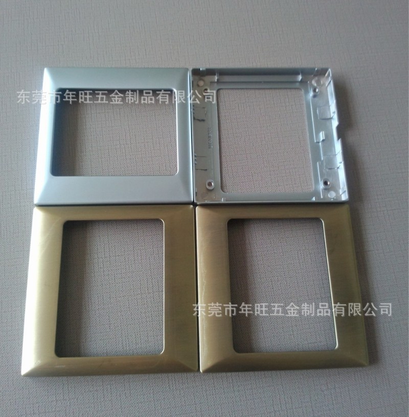 低价订做 墙壁开关面板 金属冲压面板 铝丝铝面板 合金镀古铜面板