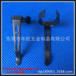 供应LED强光手电筒不锈钢黑色夹子 金属弹性卡扣抱夹 20x7x45mm
