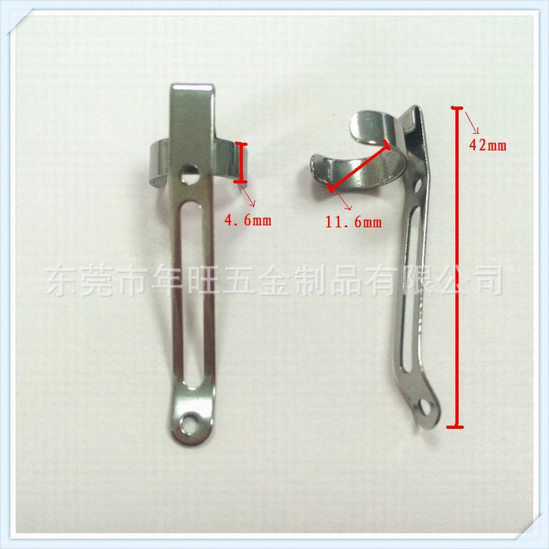 2A AAA LED手电筒笔夹 小手电不锈钢抱夹 金属卡扣管夹 现货供应