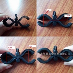 东莞低价供应 电筒旋转抱夹 通用8字型管夹 黑色双管夹支架