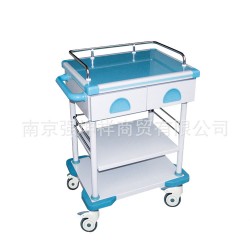ABS彩喷护理单抽双层治疗手推车 医用治疗护理手推车批发零售