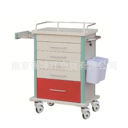 供应高档医用彩喷护理多抽式送药车 医用治疗护理送药手推车批发