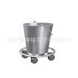 不锈钢脚踢式污物护理手推车 钢制可移动式防卷发污物桶批发