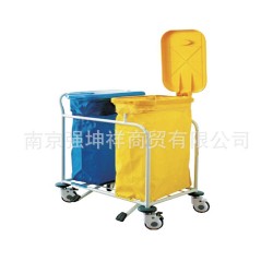 供应不锈钢彩喷双桶污物车 医用手推车