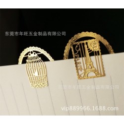 【蚀刻工艺】卡通黄铜金属书签 栏板叶片书签 不锈钢人物造型纸夹