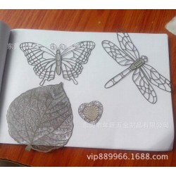 金属饰品不锈钢镂空耳环片 铜腐蚀/镀镂空花片 镂空蝴蝶片