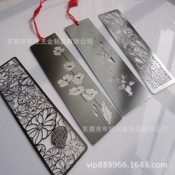 年旺工厂不 锈钢冲压平板书签 蚀刻人物抹油书签 大学纪念书签