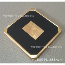 冲压铜杯垫抹油logo   品质优价格低马口铁杯垫 不锈钢片镭雕logo