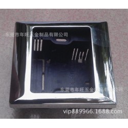 精工艺不锈钢五孔插座 丝印微足控面板 金属银色一开单控开关