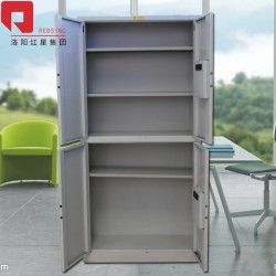 洛阳红星办公家具新款指纹防盗密码柜 双节指纹密码柜 亚光钢板