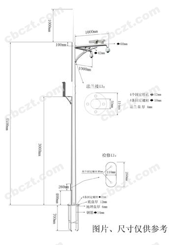 4.5米锥型立杆效果图