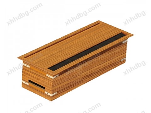 香河电脑桌面木纹色走线盒09