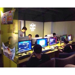 网吧效果图 一体网吧桌