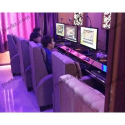 网吧效果图 电动懒人沙发躺椅