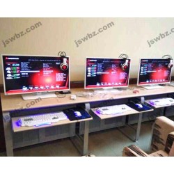 网吧效果图 一体机网吧桌 抽屉网吧桌