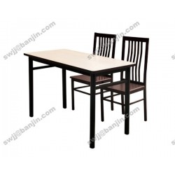 北京 板式钢木餐桌椅组合 经济型饭店快餐店用餐桌椅
