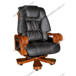 实木电脑椅 老板椅 真皮大班椅 牛皮按摩总裁椅