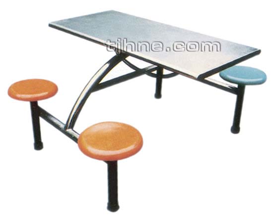食堂餐桌椅 四人位连体快餐桌 员工食堂不锈钢餐桌