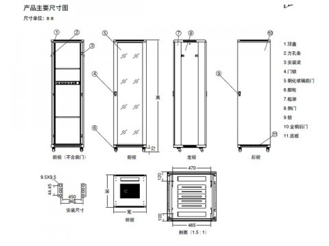 网络机柜分解图