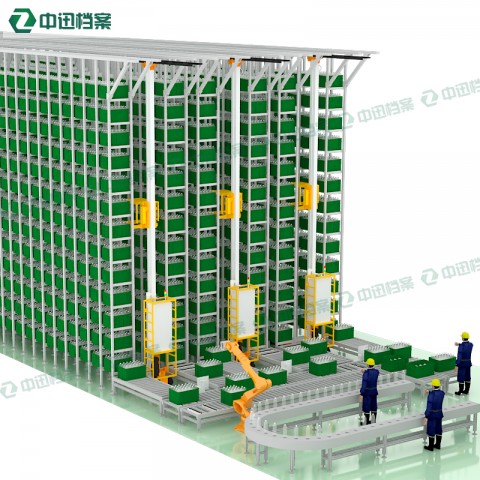 自动化立体库堆垛机垂直升降贯通式货架无人智能仓库