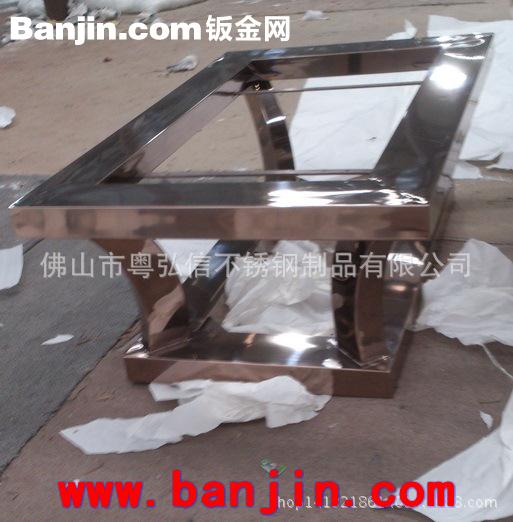 时尚创意不锈钢茶几 钢化玻璃金属茶几 不锈钢茶几家具批发